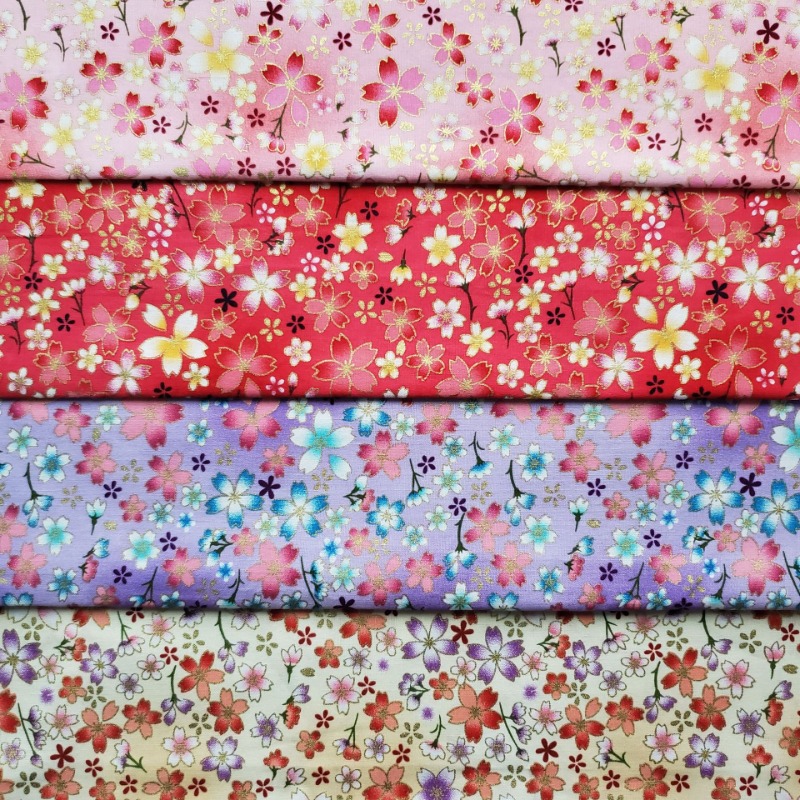 Japanese Home Textiles - القطن الذهب احباط قماش مطبوع النمط