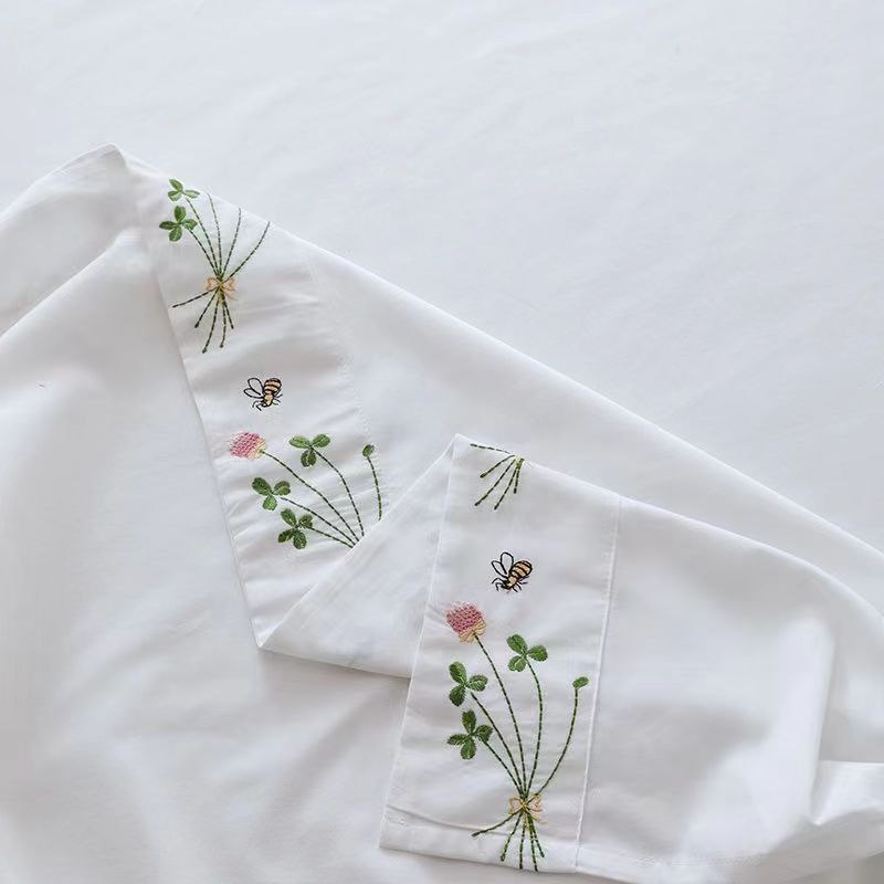 بياض نقي ملاءة سرير مزهّرة مزخ - مراجعة Luxury Home Textiles Usa وسعره